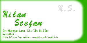 milan stefan business card