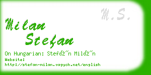 milan stefan business card